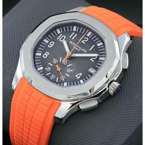 Patek Philippe Aquanaut Chronograph Orange Rubber Strap Watch