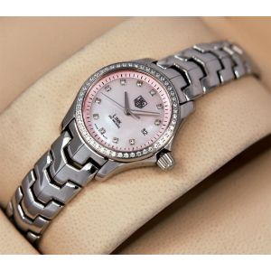 Tag Heuer Link Lady Diamond Bezel Pink Dial Watch