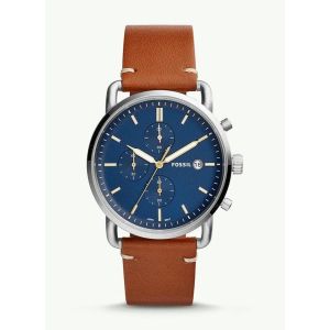 Fossil Commuter Blue Dial Brown Leather Men's Watch