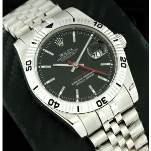 Rolex Datejust Thunderbird Turnograph Black Dial Mens Watch 