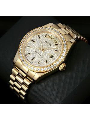 Rolex Day Date Diamond Pave Dial Diamond Bezel Watches in Pakistan.