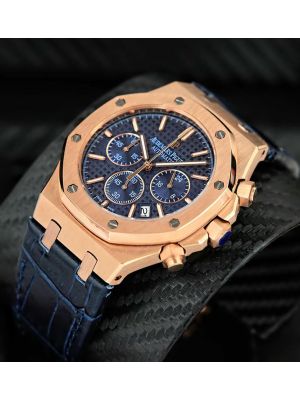 Audemars Piguet Royal Oak Chronograph Rose Gold  Blue Watch