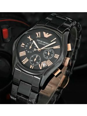 Emporio Armani  Men’s Ceramica Black Dial Replica Watches in Lahore