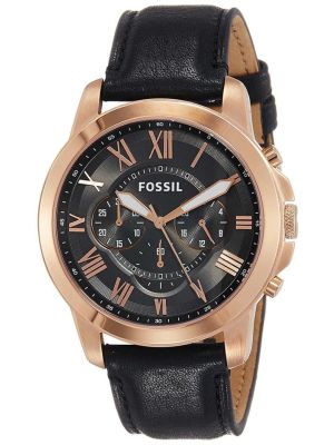 Fossil Grant Chronograph Black Leather Men's Watch