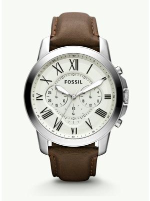 Fossil Grant Chronograph Brown Leather Watch