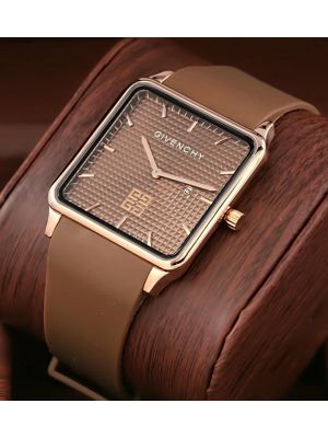 Givenchy Brown Square Ultra Slim Watch