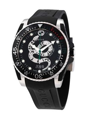 Gucci Dive Quartz Snake Black Dial Men's Watch