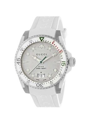 Gucci Dive White Rubber Strap Men's Watch