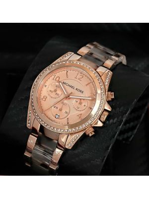 Michael Kors Blair Chronograph Rose Dial Ladies Watches