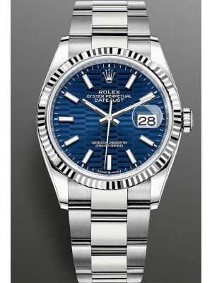 New 2021 Rolex Datejust 126234-0050 Blue Fluted Motif Dial Watch