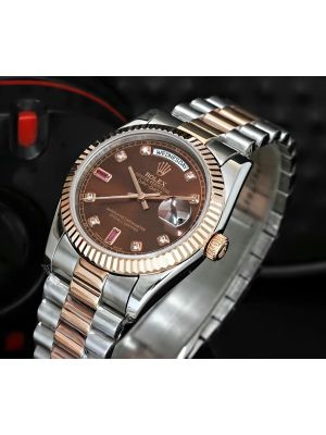Oyster Perpetual Day Date Two Tone Brown Dial Watches Online Pakistan