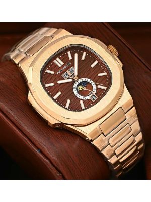 Patek Philippe Nautilus Chrono Rose Gold Brown Dial Watch