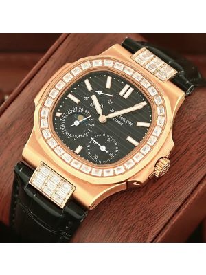 Patek Philippe  Nautilus Moon Phase Black Diamond