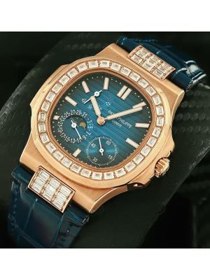 Patek Philippe  Nautilus Moon Phase Blue  Diamond