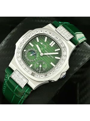 Patek Philippe Nautilus Moon Phase Green Diamond Watch