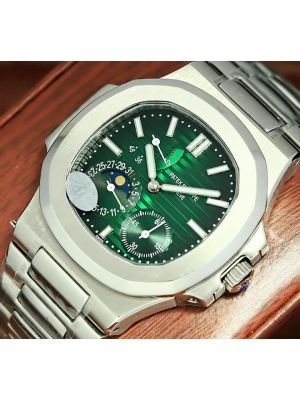 Patek Philippe Nautilus Moonphase Green Dial Watch