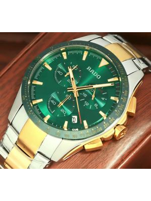 Rado HyperChrome Chronograph Two Tone Black Dial Watch
