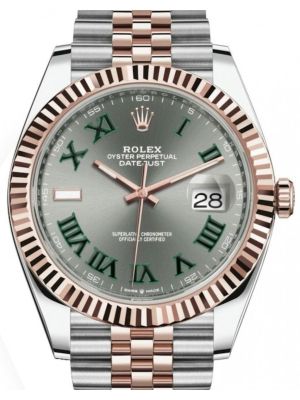 Rolex Datejust Two Tone Slate Roman Dial Watch