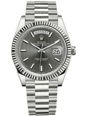 day date 40 rhodium white gold