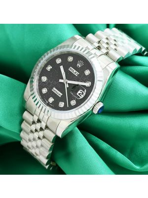 Rolex Datejust Black Diamond Dial Watch