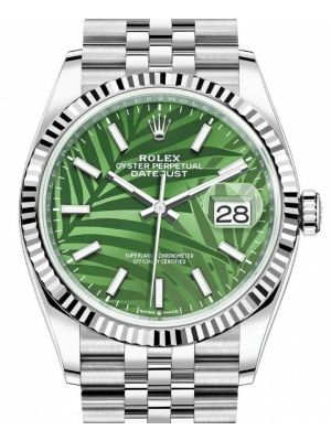 Rolex Datejust 36 Green Palm Motif Dial 2021 Watch