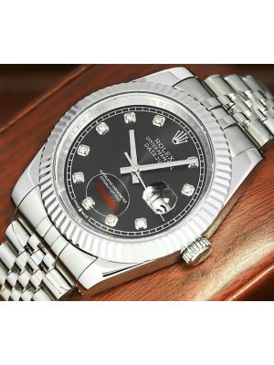 Rolex Datejust Black Diamond Dial Watch