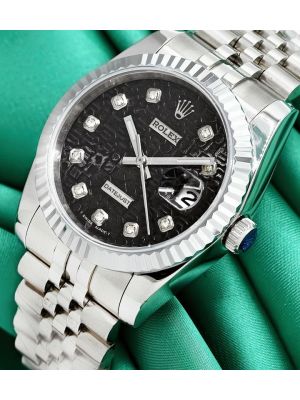 Rolex Datejust DIamond Index Black Computer Dial Watch
