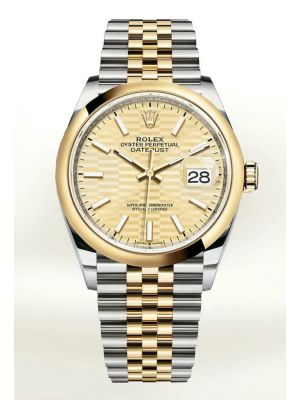 Rolex Datejust Fluted Motif Golden Dial 2021 NEW Watch