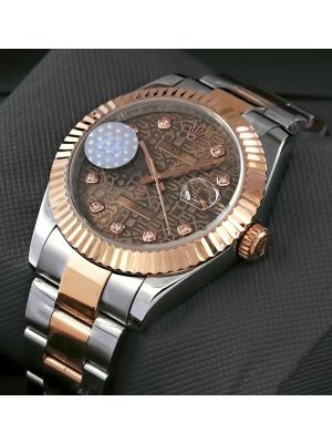 Rolex Datejust Two Tone Brown Computer Dial Swiss Watch