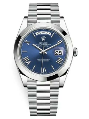Rolex Day-Date 40 Platinum 228206 Blue Roman Dial Watch