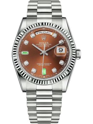 Rolex Day-Date Brown Diamond Dial Watch