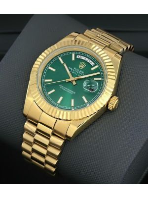 Rolex Day-Date  Green Dial Gold Watch,
