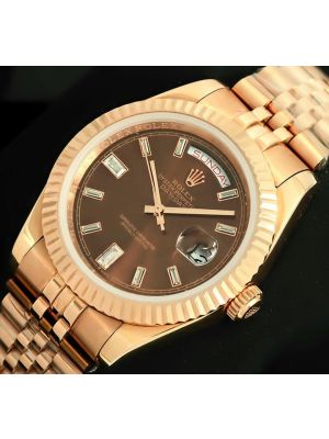 Rolex Day-Date II President Rose Gold Diamond Watch