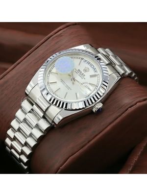 Rolex Day-Date Silver Dial Watch
