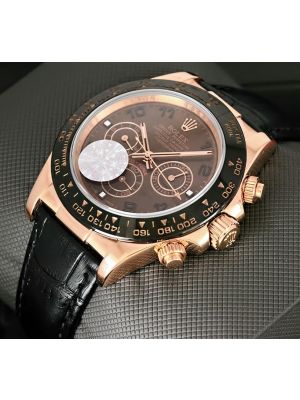 Rolex Daytona Rose Gold Chocolate Brown Dial Tachymeter Engraved Bezel Black watches prices in Pakistan
