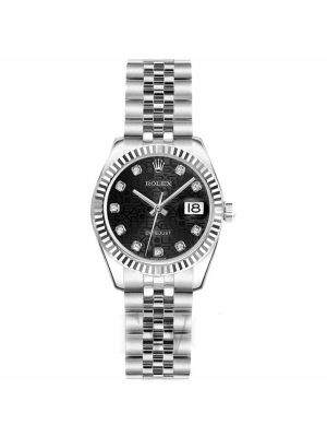 Rolex Ladies DateJust Black computer Diamond 26mm Watch