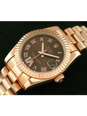 Rolex Lady-Datejust Brown Dial Rose Gold Watch