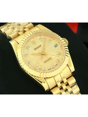 Rolex Lady-Datejust Gold Tone Watch
