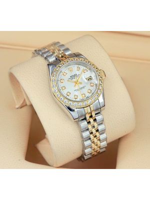 Rolex Lady Datejust Diamond Dial Two tone Watches