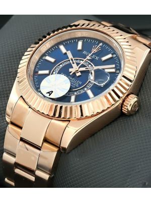 Rolex Sky Dweller Blue Dial  Everose Gold Men’s replica Watch