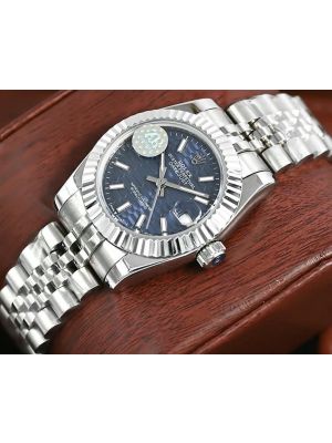 Rolex Datejust Blue Fluted Motif Dial Ladies Watch
