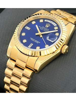 Rolex Yellow Gold Day-Date Blue Dial Watches