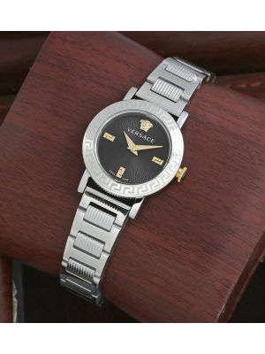 Versace Greca Petit Stud Icon Black Dial Women's Watch