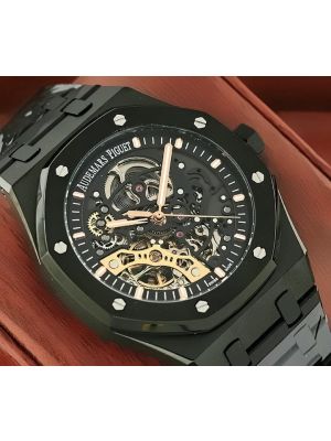 Audemars Piguet Skeleton Stainless Steel Black Watch