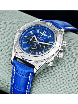 Breitling Chronomat Blue Dial Blue Leather Strap  Pakistan