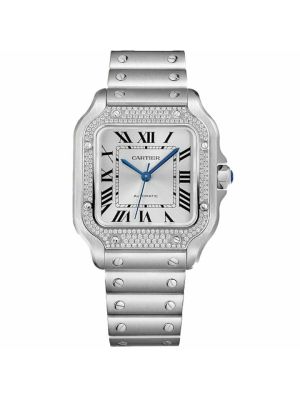 Cartier Santos de Cartier Diamond-Set Bezel Watch