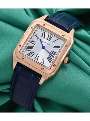 Cartier Santos Dumont Blue Straps Rose Gold Unisex Watch