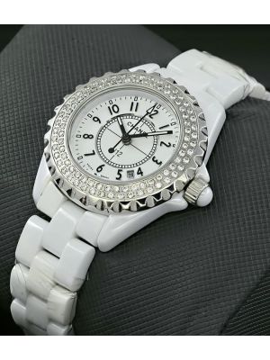 Chanel J12 White Ceramic Diamond Bezel Watch