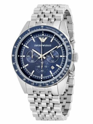 Emporio Armani AR6072 Tazio Blue Dial Chrono Men's Watch