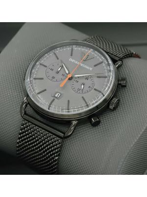 Emporio Armani Aviator Grey Dial Chronograph Men Watches,